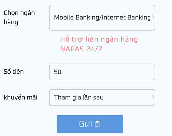 Nạp tiền TF88